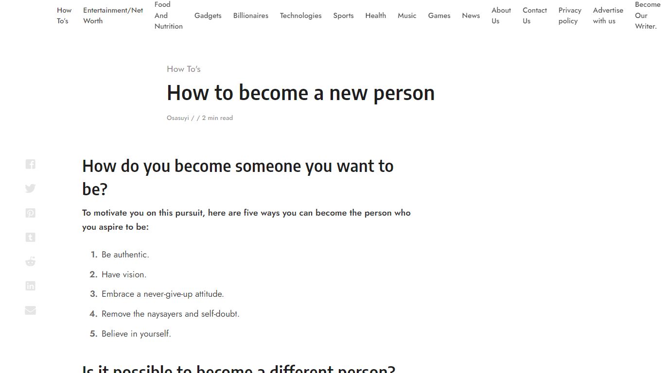 How to become a new person - The360Report