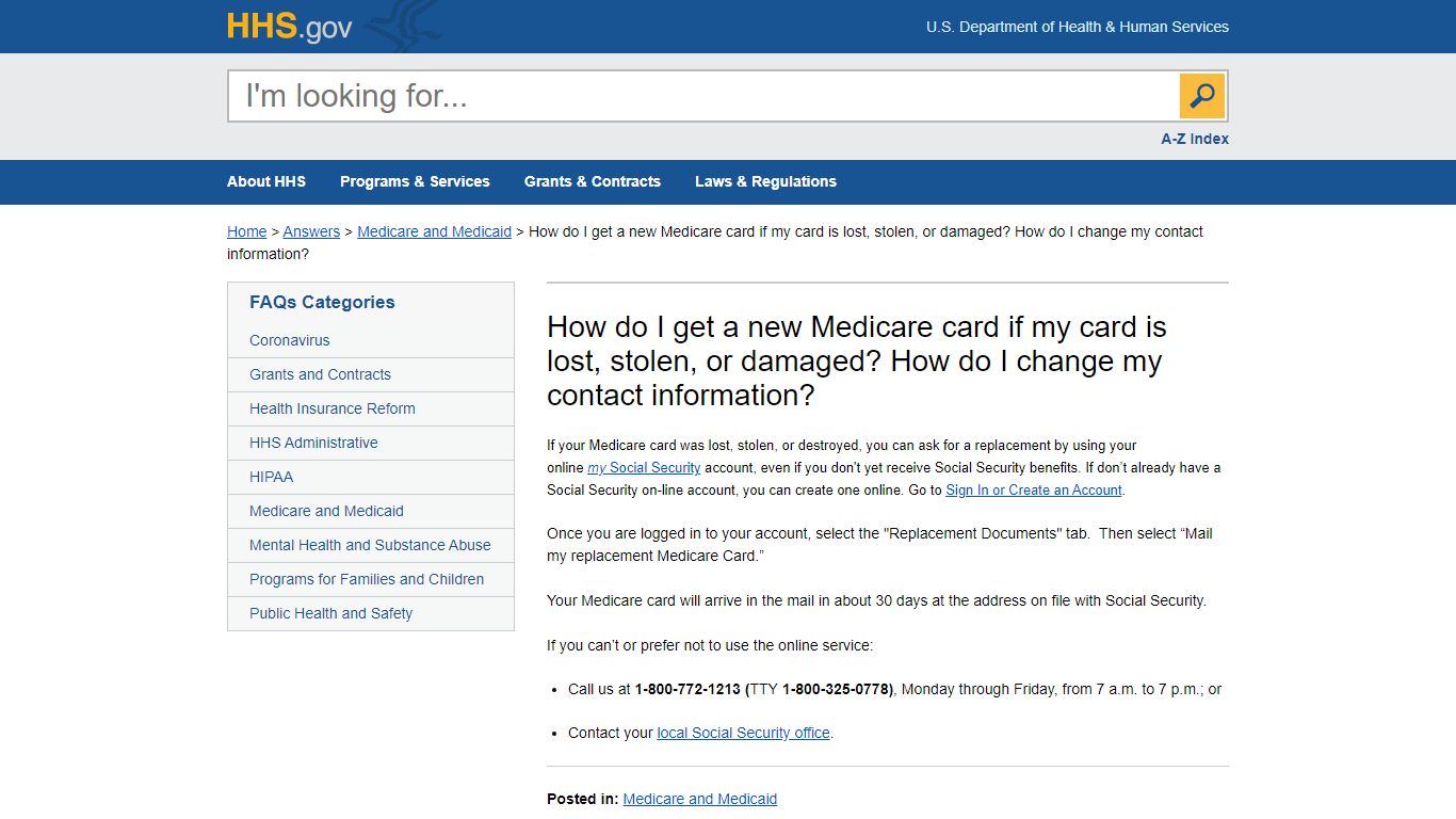 How do I get a new Medicare card if my card is lost, stolen, or damaged ...